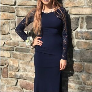 navy formal dress, worn once, accepting best offer